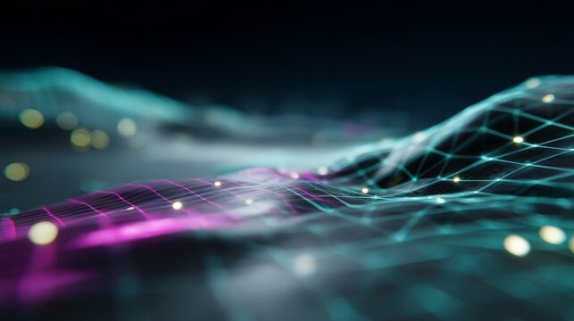 Dynamic digital landscape visualization abstract environment graphic design technology futuristic viewpoint data representation