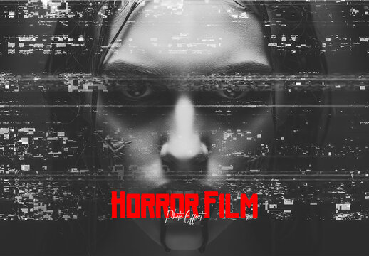 Distorted Horror Film Glitch Photo Effect