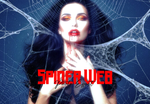 Dramatic Vampire Spider Web Photo Effect