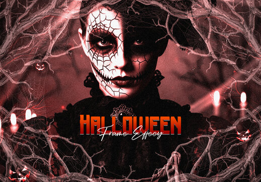 Dark Horror Halloween Frame Photo Effect