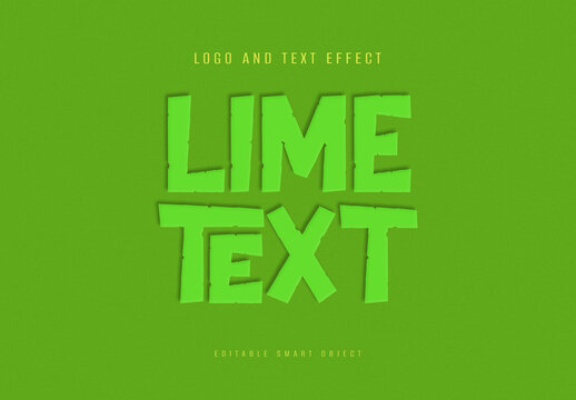 Vibrant Lime 3D Text Effect PSD Template