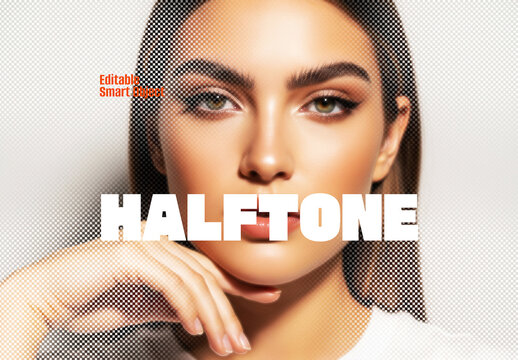Halftone Photo Effect Mockup