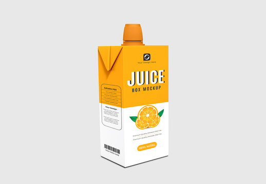 Juice Pack Packaging PSD Mockup