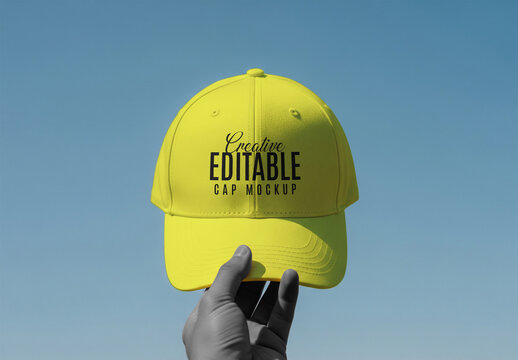 Realistic Editable Cap Hat Mockup PSD with Generative AI