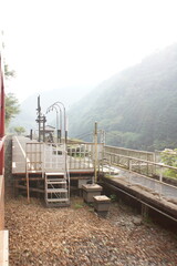 嵯峨野トロッコ鉄道からの風景　トロッコ保津峡駅