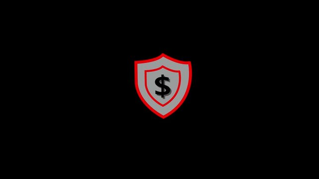 Cryptocurrency symbol glowing on futuristic shield with on dark background showcasing digital security, blockchain technology, and finance protection for ultimate digital shield.