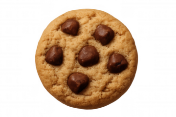 Chocolate chip cookie, delicious baked snack food, sweet dessert treat, transparent background