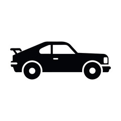 Fototapeta premium Classic black sports car silhouette with spoiler