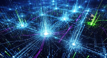 Digital Network Connections - Abstract Data Flow and Global Communication.