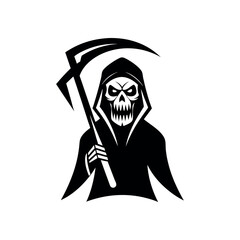 Grim reaper with scythe illustration