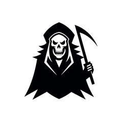 Grim reaper with scythe illustration