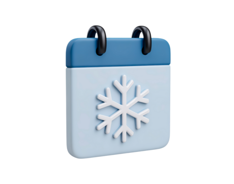 Winter calendar icon with snowflake for seasonal planning and design - Powered by Adobe