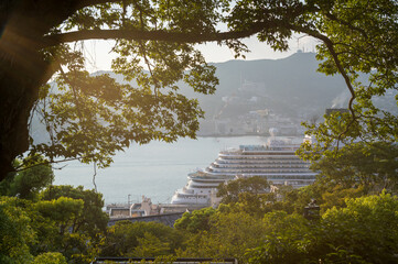 長崎グラバー邸からの港湾の景色