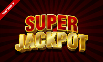 Super jackpot editable text effect, luxury gold 3d typography, casino game title design