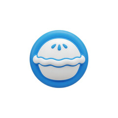 Obraz premium Round icon with blue border and white pie with blue filling inside