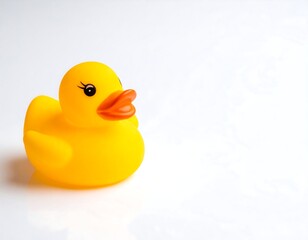 Yellow rubber duck on white background (2)