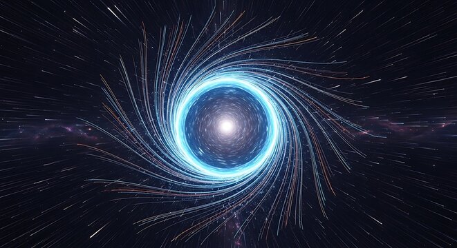 Cosmic Vortex - A Swirling Gateway to Another Dimension in Deep Space.