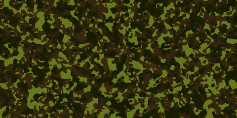 Realistic camouflage design with green pattern