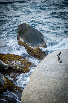 Tropical Rocky Coastline, Caribbean Sea and Granite Boulders in Tayrona National Natural Park, Santa Marta, Colombia