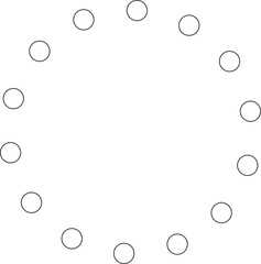 Dotted line circular round frame, symbol, icon