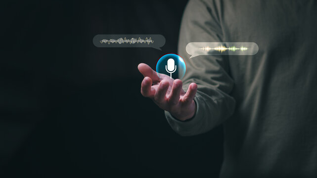 Voice recognition technology and AI digital assistants for automated voice search, chatbot conversations, and virtual communication in modern technology