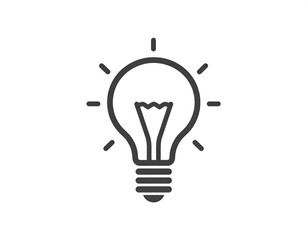 Light Bulb Icon Isolated on White Background