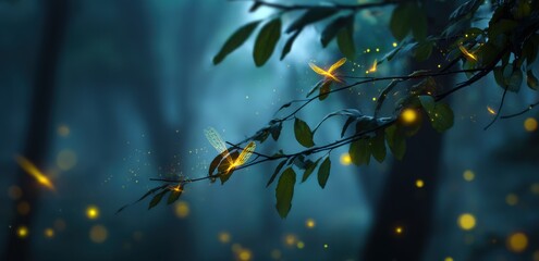 Mystical Firefly Forest at Twilight