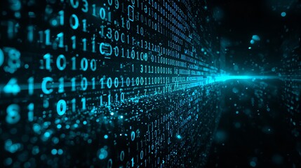 digital data flowing in an abstract technology representation, showcasing the complex world of data and information processing 