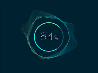 Electric Vehicle battery charging Interface with battery percentage Circula Progress Bar in wavy moving lines vector design concept. Battery charging dashboard for ui, ev car, website, infographic.
