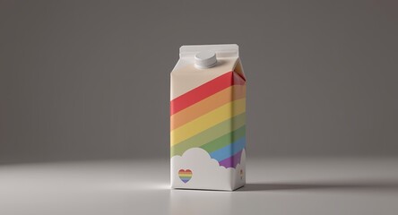 Rainbow Pride Carton with Heart Accent
