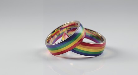 Rainbow Striped Rings Symbolizing Unity and Pride