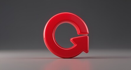 Red Circular Arrow Icon Symbol