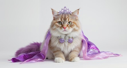 Regal Feline Portrait with Royal Accessories