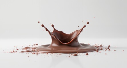 Rich Chocolate Splash with Droplets and Splatters