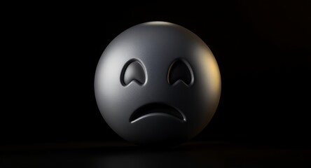 Sad Metallic Emoji Face