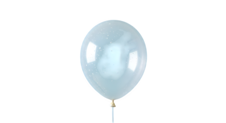 Blue translucent balloon reflects light with water droplets for festive backgrounds, product staging.