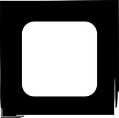 Square brush frames with rounded square border layout