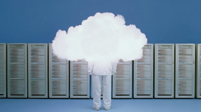 Modern Professional Cloud Computing and Secure Data Storage in Server Room High-Quality Tech Content for Business Marketing and Digital Advertising