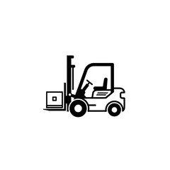 Naklejka premium Forklift carrying box icon