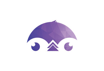 Low Poly with Penguin logo design, Bird logo, Vector Design Concept
