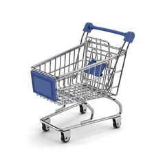 Empty shopping cart isolated on white background
