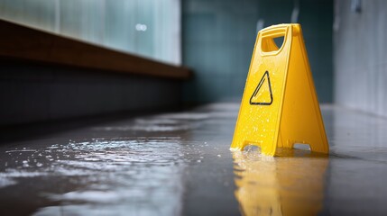 バスルームでの滑り注意コンセプト