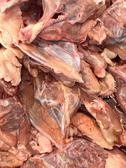 fresh pork meat on market
