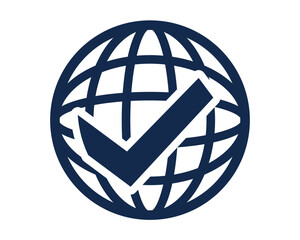 check mark globe