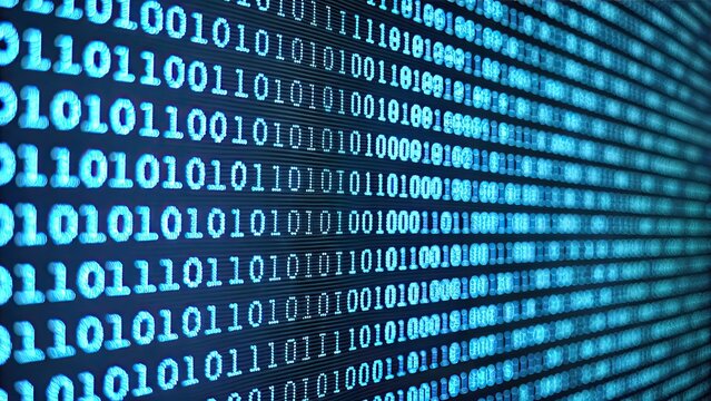 Abstract binary code pattern in digital space
