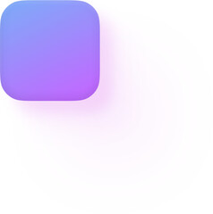 Neumorphic 3D Square Icon in Magic Violet Blue Gradient