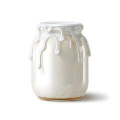 glass jar of yogurt