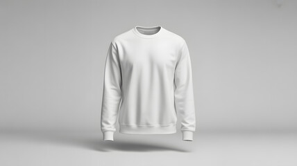 Professional white crewneck sweatshirt mockup for fashion designers seeking blank apparel templates