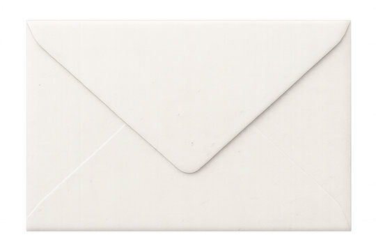 White envelope back displaying blank space for addressing and postage, transparent background