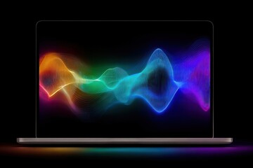 Vibrant neon waves create a stunning digital display, perfect for showcasing modern technology and innovation.